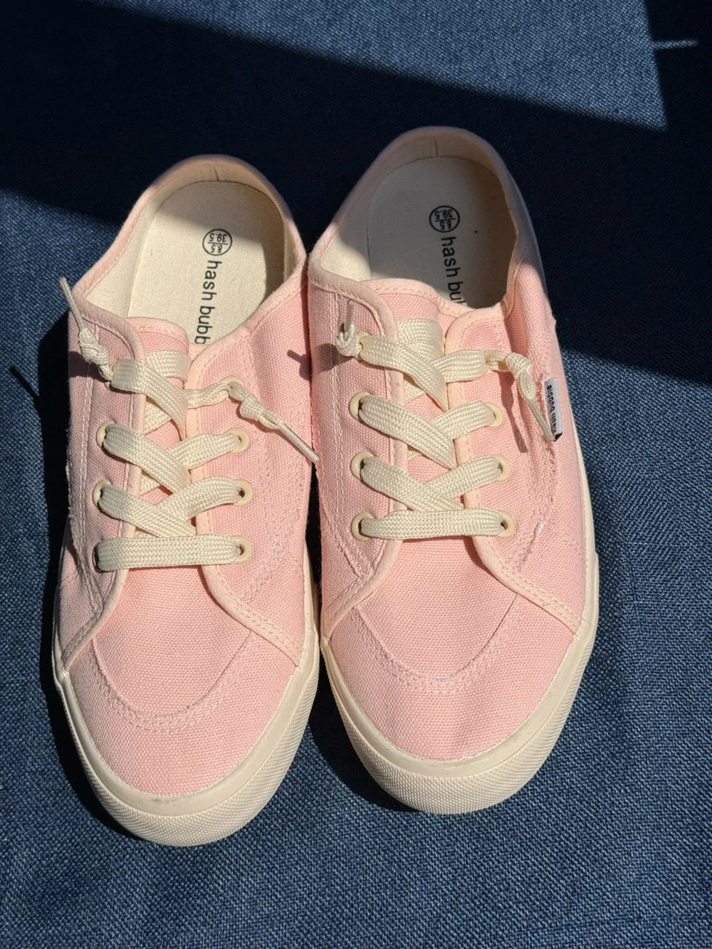 Hash Bubbie Pink Canvas Backless Mule Sneakers Women's Size 8.5 NWOB